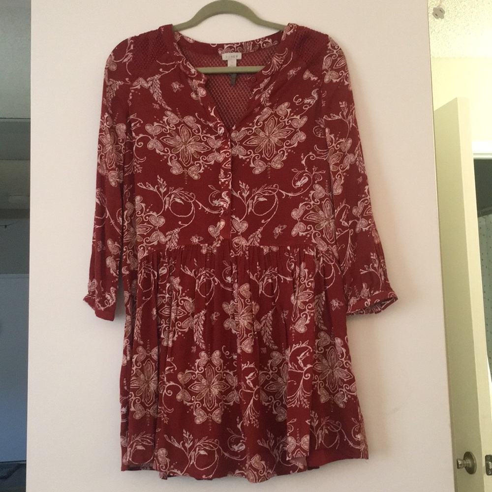 Burnt Orange Floral Dress